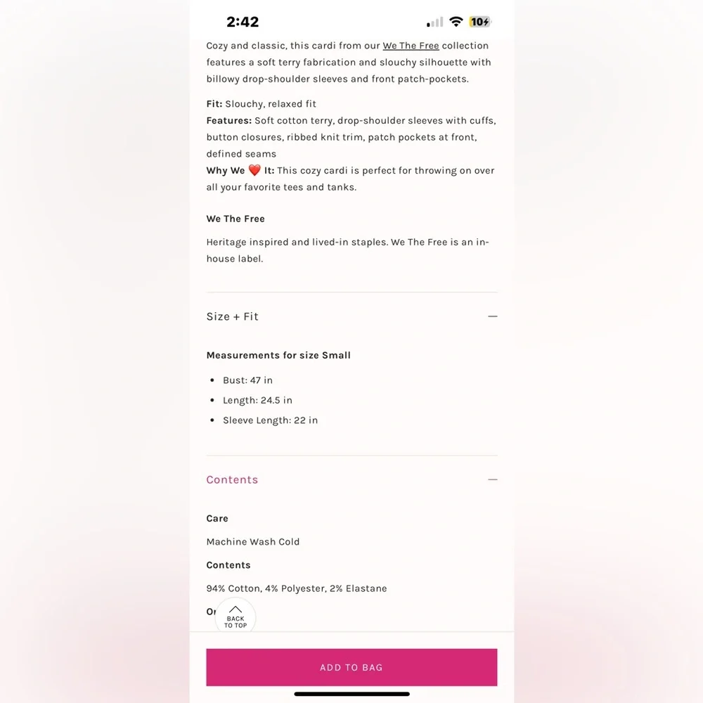 NWT FREE PEOPLE WE THE FREE Cute In This Cardi | Fir Green/Moss MSRP $168 Size S - Picture 4 of 11